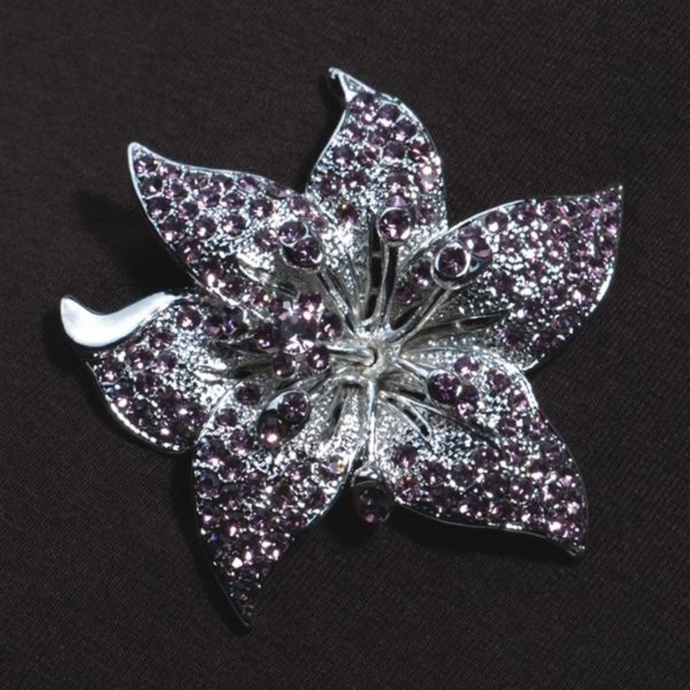 Crystal Tiger Lily Pin